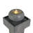 25.59"H Minimalist Concrete Column Fountain–LED-Lit Modern Outdoor Oasis, Sturdy Landscape Feature For Patio, Porch