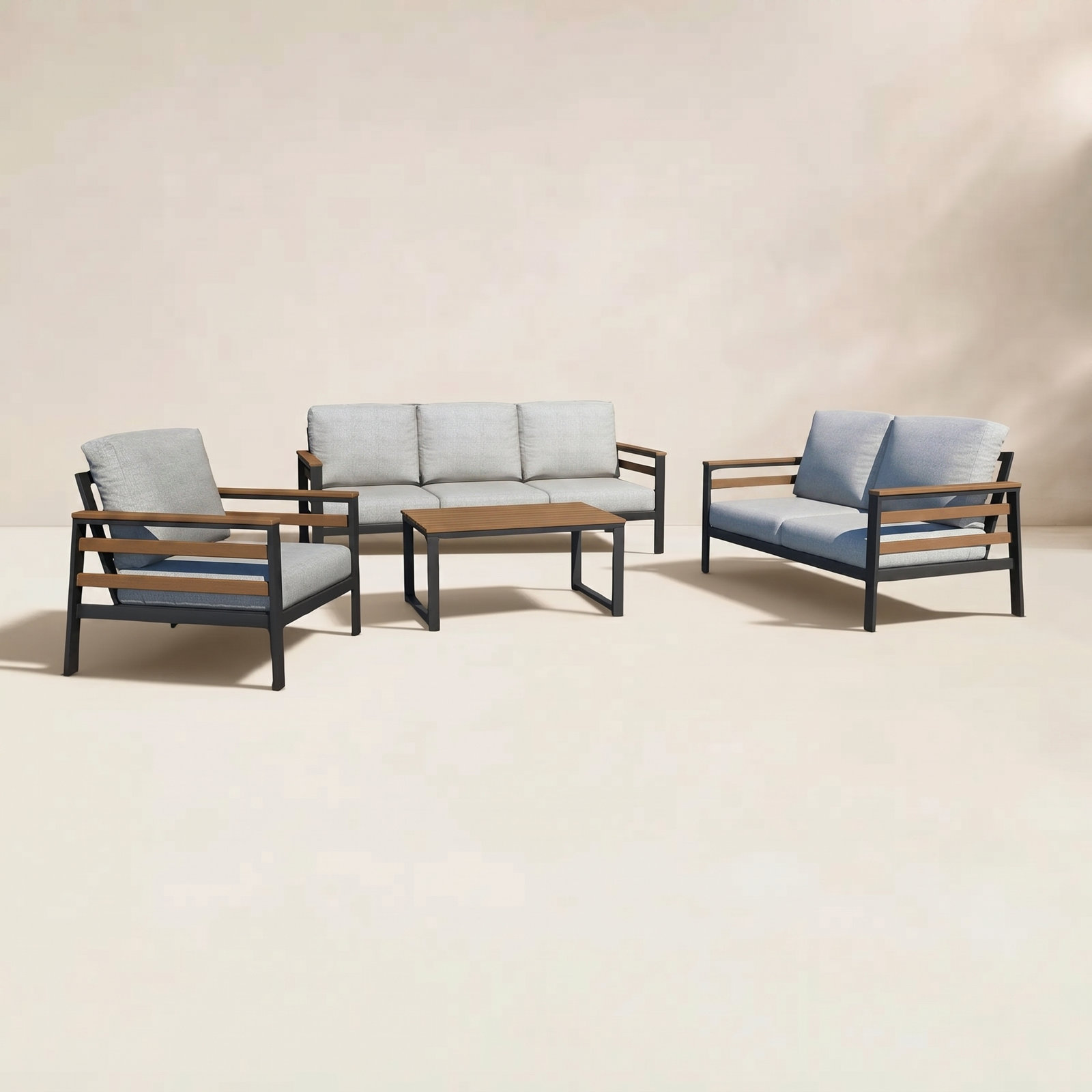 Townsend 6-Person Sunbrella® Patio Seating Group, Canvas Granite