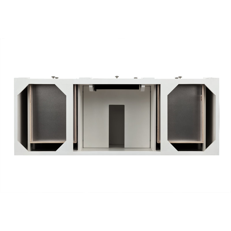 Bristol 60'' W Single Vanity, White Zeus, Bright White, 8" Widespread