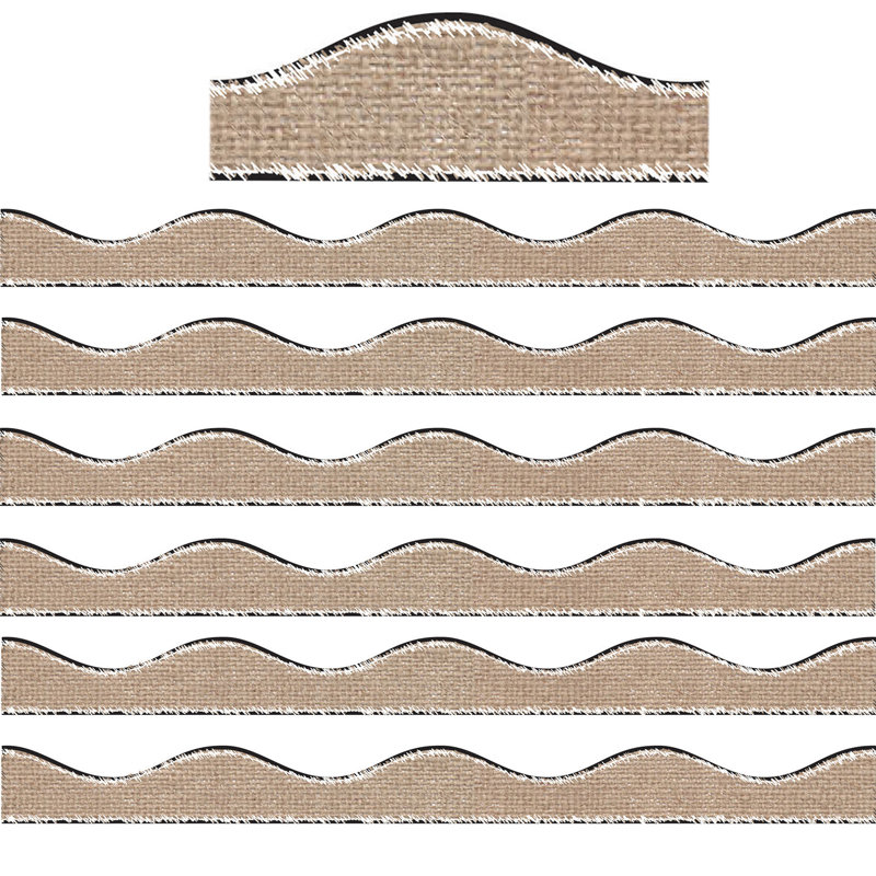 Magnetic Burlap Scribble Scallop Border Set, 1" x 12"