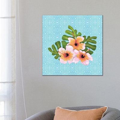 Hibiscus 1 Piece Wrapped Canvas Wall Art
