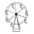 Modern Sculpture Metal and Stone Ferris Wheel Design with Seated Human Figures Home Office Bedroom Living Room Decor - 23" Black