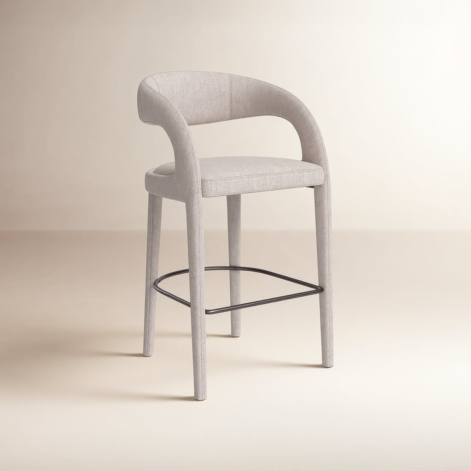 Geoffrey Counter & Bar Stool, Savile Flannel/Polyester Blend, Counter Stool (26.57" Seat Height)