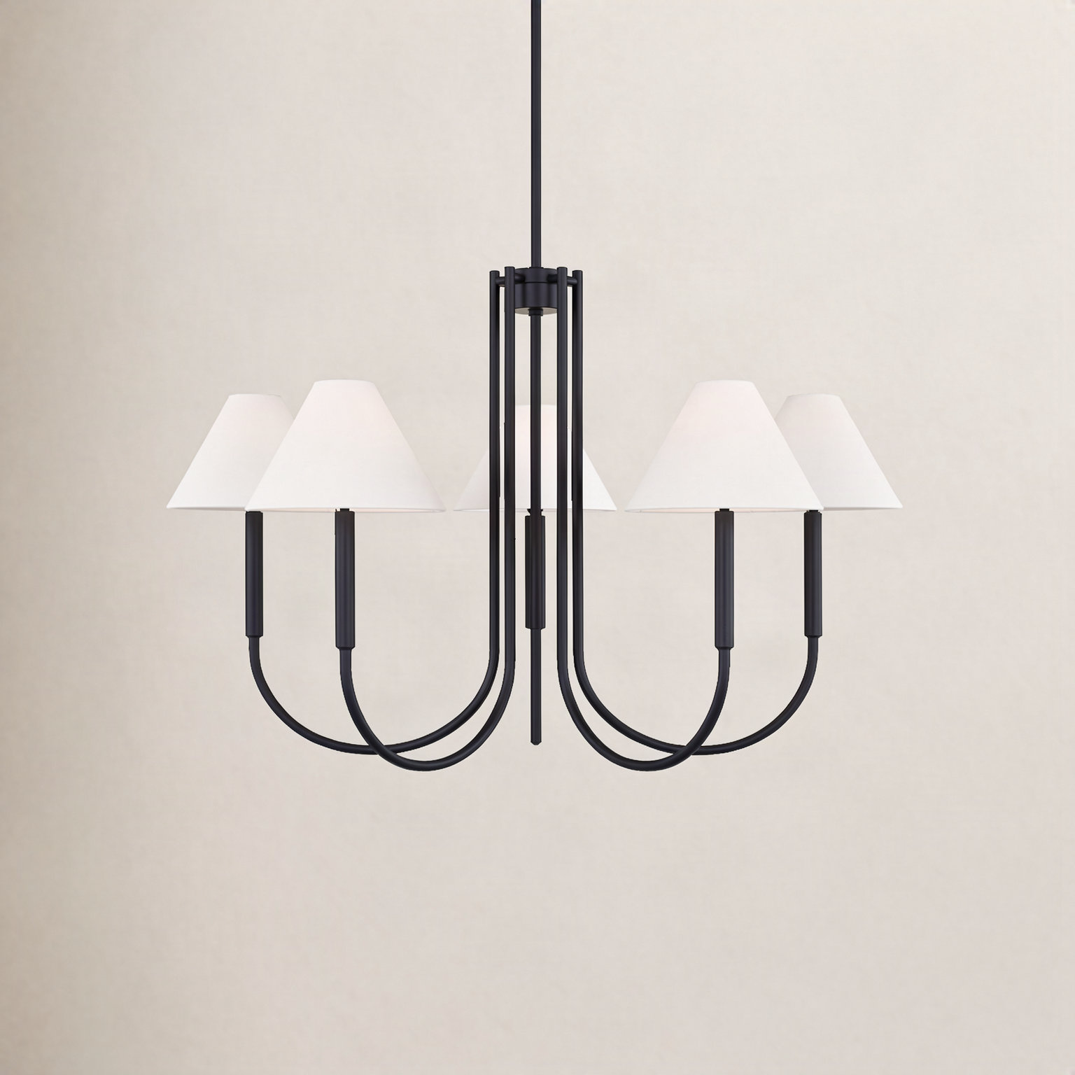 Porteau Chandelier, Midnight Black, 5-Light