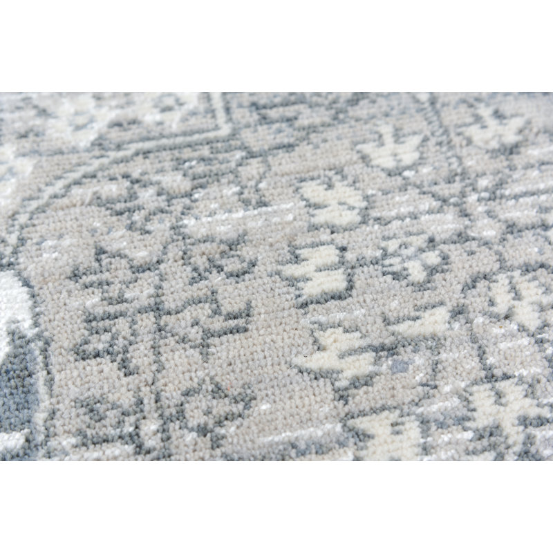 Tapis gris en laine Damask, Rectangle 10 pi x 13 pi