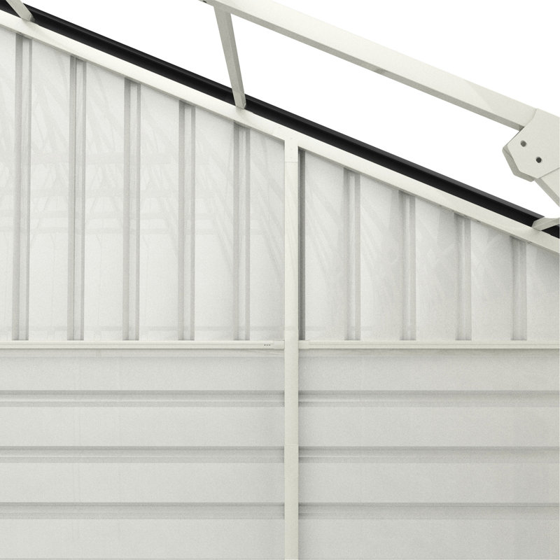 White 23' x 22' Double Garage Metal Shed with Side Entry Door