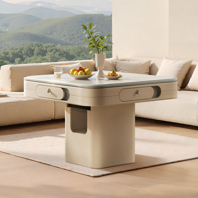 Table de salle à manger et de mahjong moderne moderne en bois massif pour règles chinoises