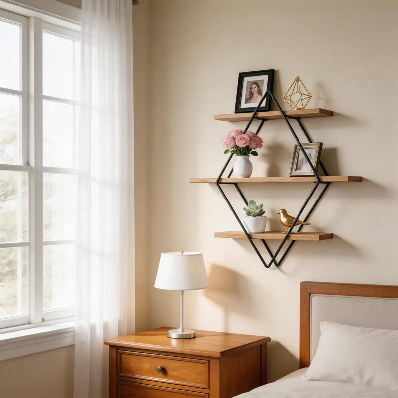 Alaina 3 Piece Diamond Floating Shelf