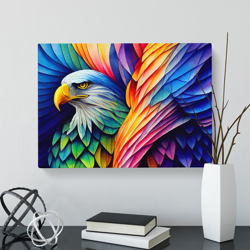 Eagle Bird Watercolour Vol.6 - Wrapped Canvas, 40cm H x 60cm W x 3cm D