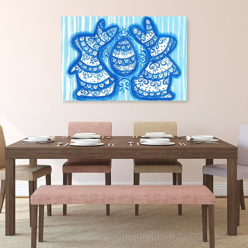Motif de lapins de Pâques à motifs, 32" H x 48" W