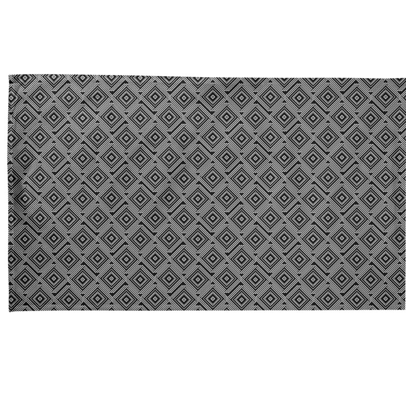Serviette de thé à labyrinthe carré, Polyester sergé, Gris