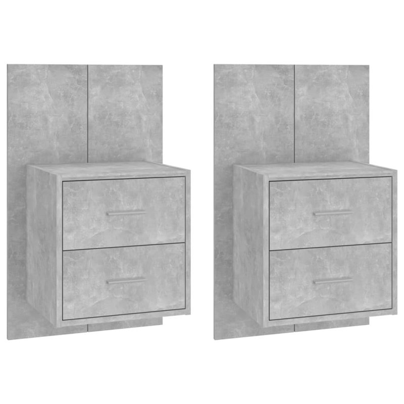 Jaiceon Wall-mounted Bedside Cabinet, Concrete Grey
