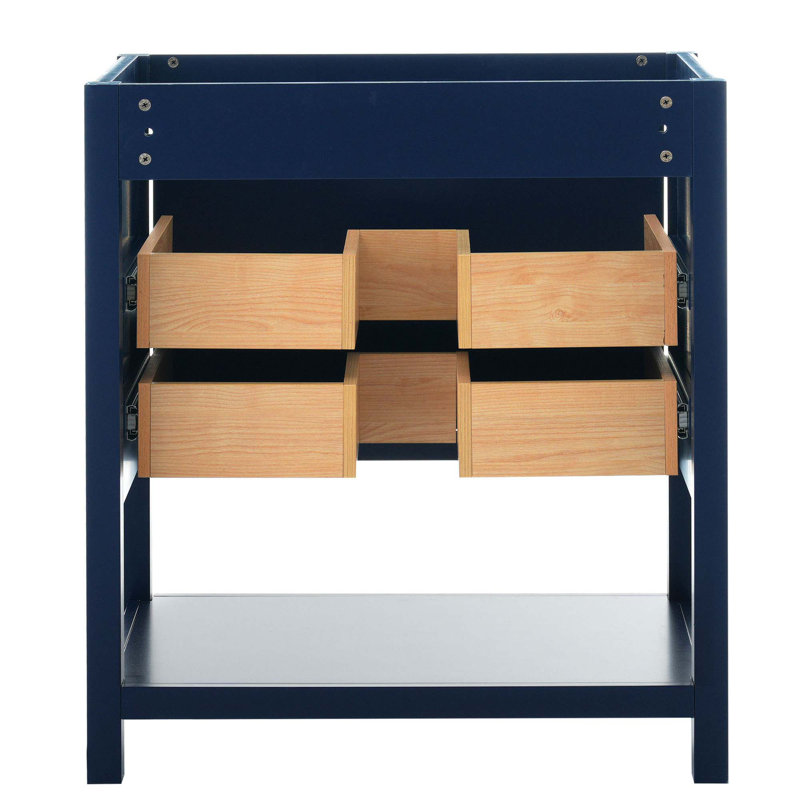 (Cabinet seulement) Base de meuble-lavabo avec 2 tiroirs, Bleu