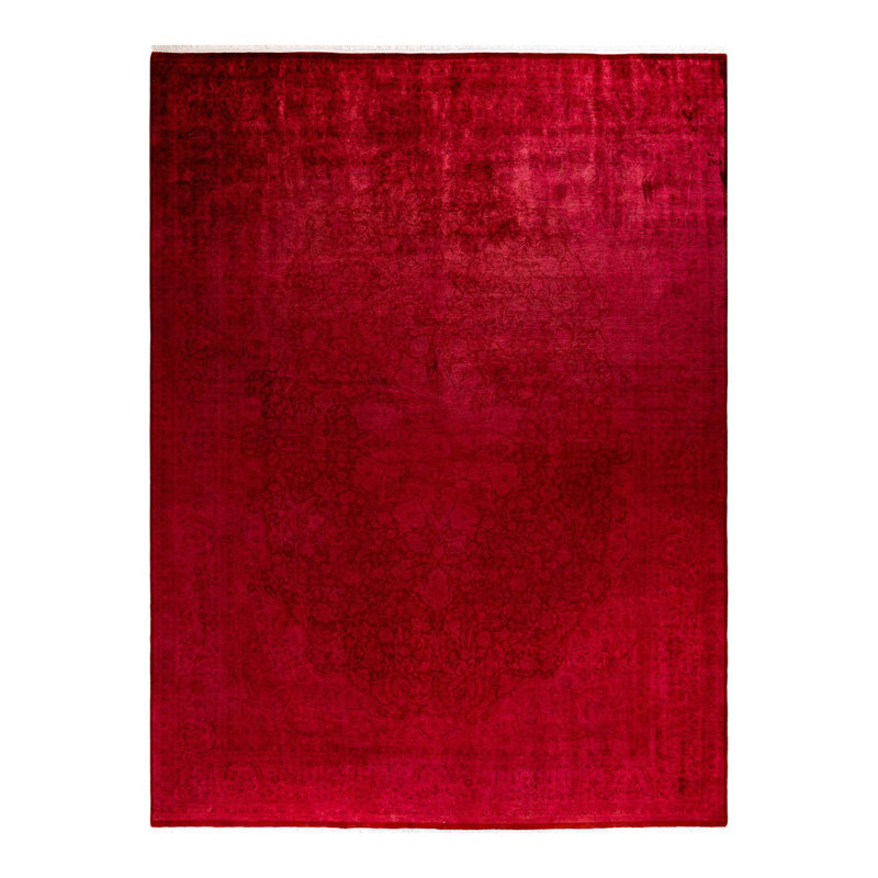 Tapis unique noué à la main Weirsky - rose Weirsky