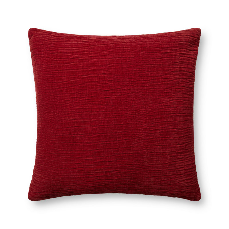 Housse de coussin rectangulaire Edan, Rouge, Polyester/ Bourre en polyester, 22 po x 22 po