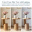 Modern Small Drink End Table With Geometric Base-1844323451