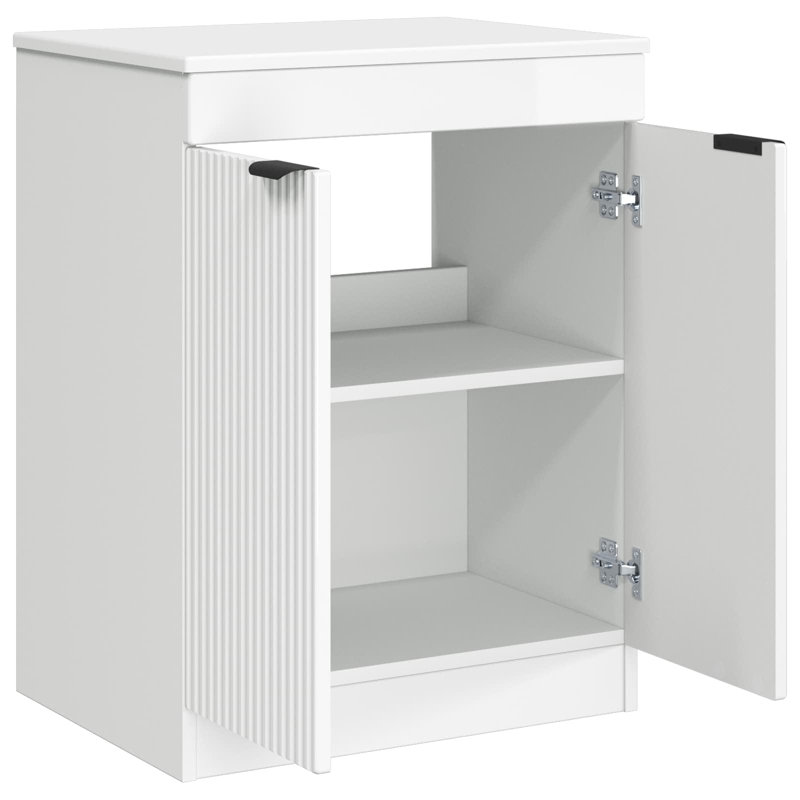 54 mm Single Double Bathroom Vanity Base, High Gloss White