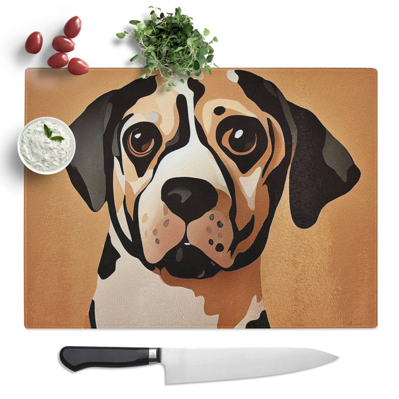 Dog Vol.1  Glass Chopping Board