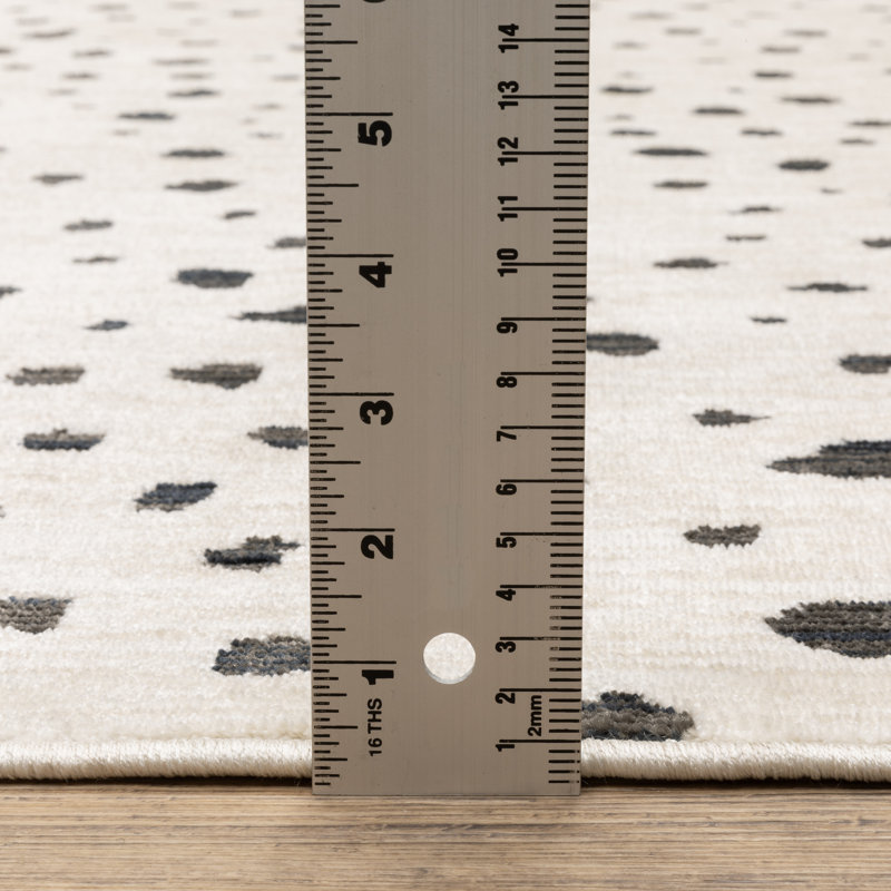 Harlow Abstract Spots Beige/ Black Area Rug, Runner 2'3" x 7'7"