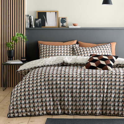 Cotton Geometric Duvet Cover Set with Pillowcases