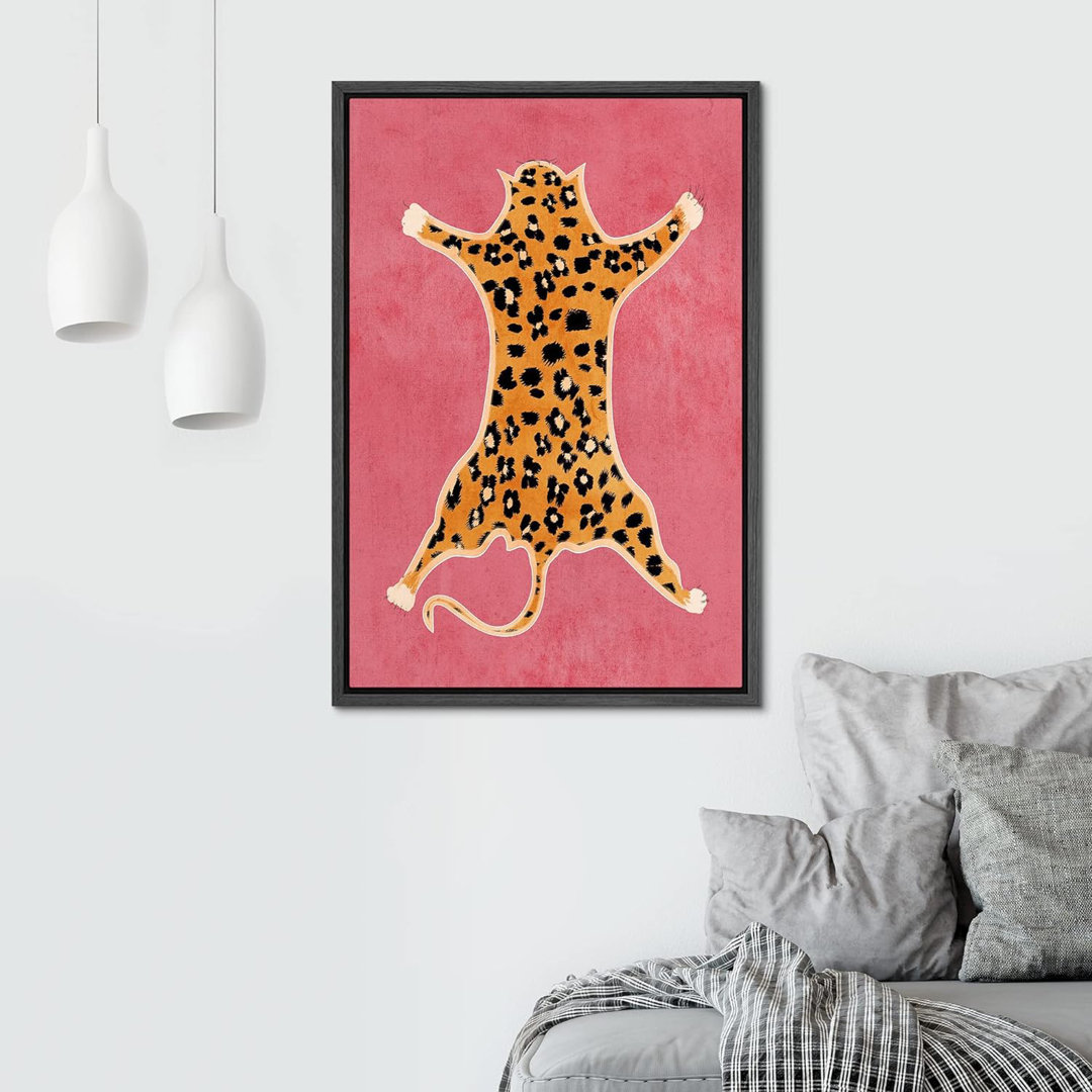 Bright Preppy Animals IDEA4WALL Framed Canvas Print Wall Art Room Decor Jungle African Cheetah Fur Rug Sketch Nature Wilderness Drawings Boho Chic Colorful For Living Room, Bedroom, Office Framed On Canvas Bold Art IDEA4WALL 