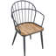 Chaise de salle à manger d'intérieur 2 chaises, bouleau, structure en métal, base noir mat, + métal, l 24,21 po x H 35,75 po l 23,17 po avec placage de bouleau, pieds