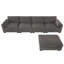 Canapé modulaire de style contemporain de 130 po, en forme de L avec table pliante et double port de charge, poches de rangement latérales-104662701