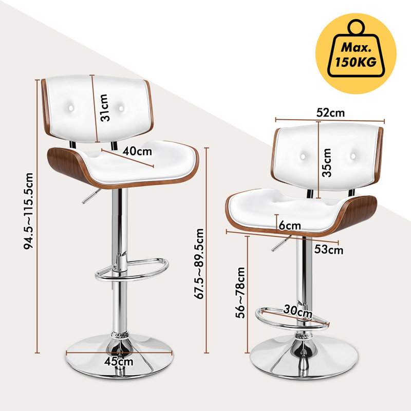 ALFORDSON Bar Stool Swivel Gas Lift Kitchen Breakfast Counter Chair