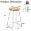 Bar Stools Set of 2 Rustic Counter Stools with Solid Wood Saddle Seat & Metal Legs, Backless Kitchen Island Stools for Breakfast Bar & Home Decor-1183474020
