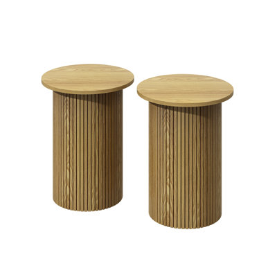Eversole 22.6" Fluted Round Side Table Set