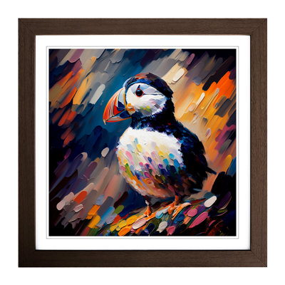 Puffin Palette Knife - Framed Print