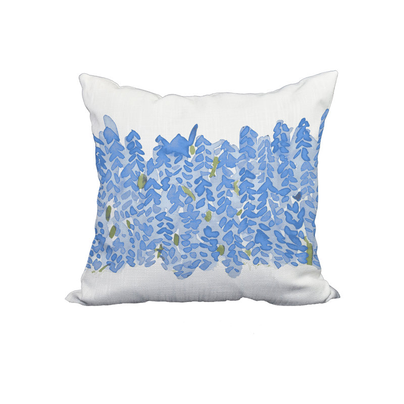 Housse et insert de coussin en coton Flower Bell Square, Bleu, 18 po x 18 po