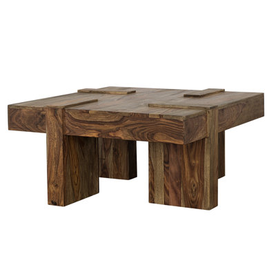 Natural Square Coffee Table, 36 Inches Wide And High, Offering Stable Support Organic Atmosphere 18X36x36 Table Of , With Geometric Style