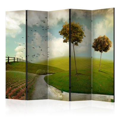 Crelake 225cm W x 172cm H 5 - Panel Folding Room Divider