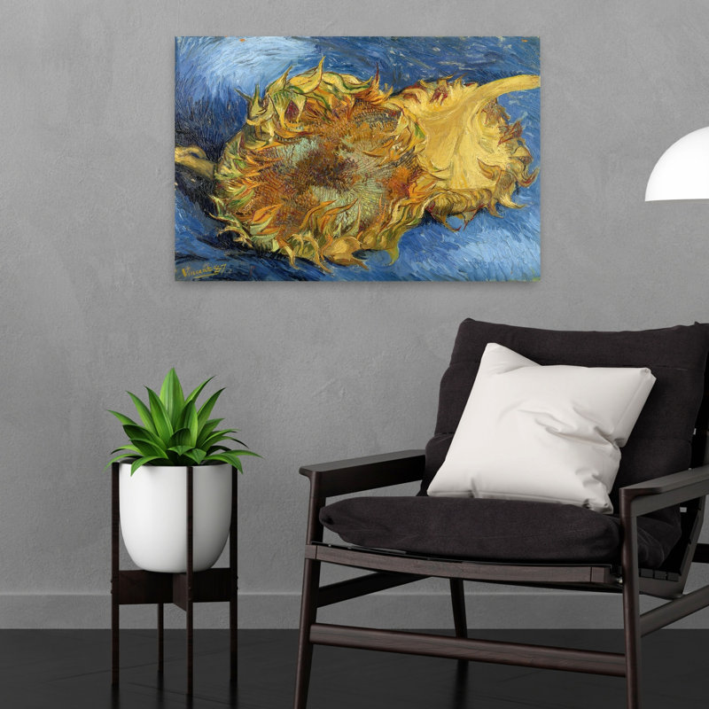 Sunflowers, 1887 Classic Colorful Vibrant Sunflower Autumn Summer Wall Art Print 1 Piece Wrapped Canvas Wall Art
