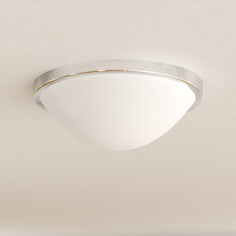 Acrylic Flush Mount, Polished Chrome