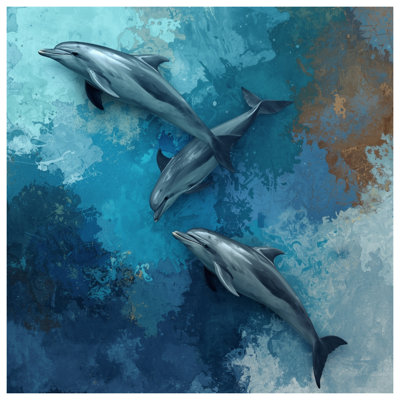 Tapisserie «Dauphins dans l'océan» - Décoration murale dauphins