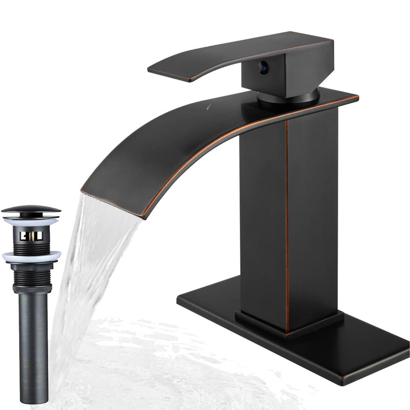 Robinet de lavabo à poignée simple Basin, Bronze frotté à l'huile, 1,8 gallons par minute