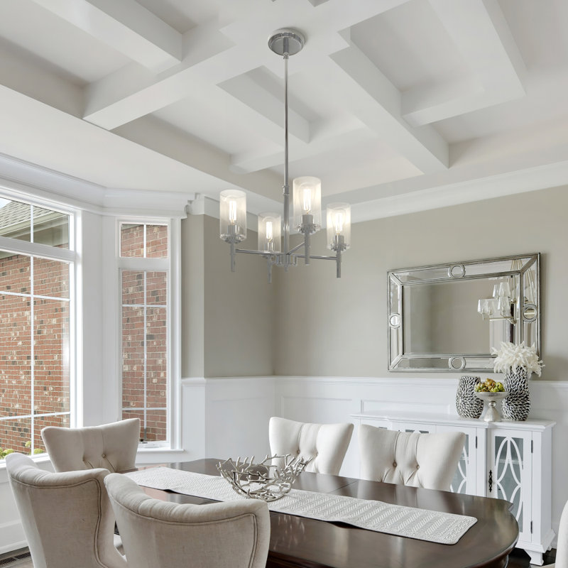 Wexton 4-Light 20.5” Wide Chandelier, Clear, Brushed Nickel