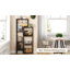Taneytown 5-Tier Freestanding Floor Wine Rack with Glass Holder & Wine Storage Rustic Brown/Black
