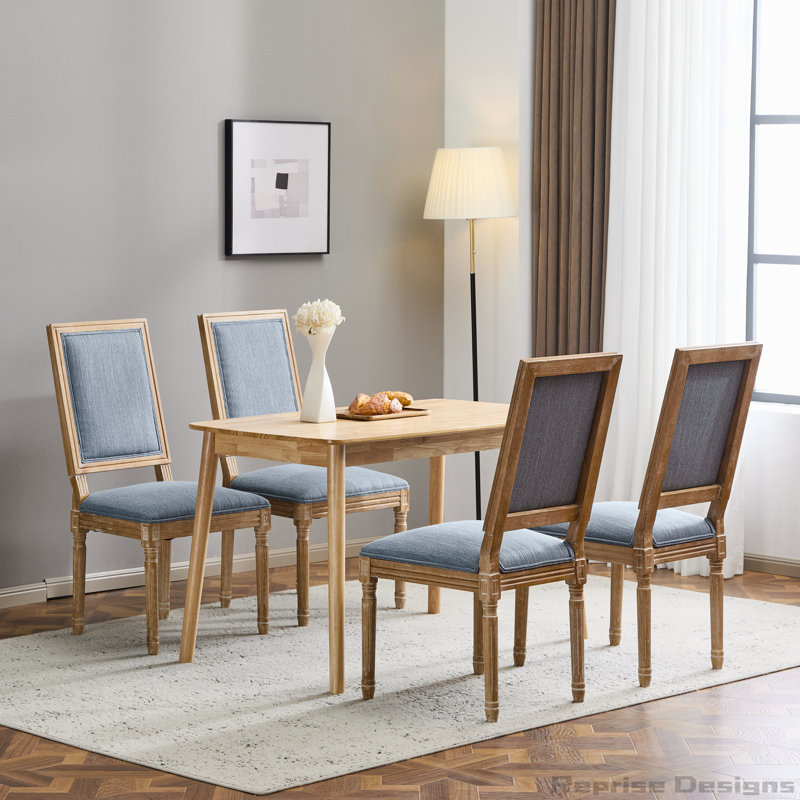 Ensemble de 6 chaises de salle à manger et dossier rembourrés French Country