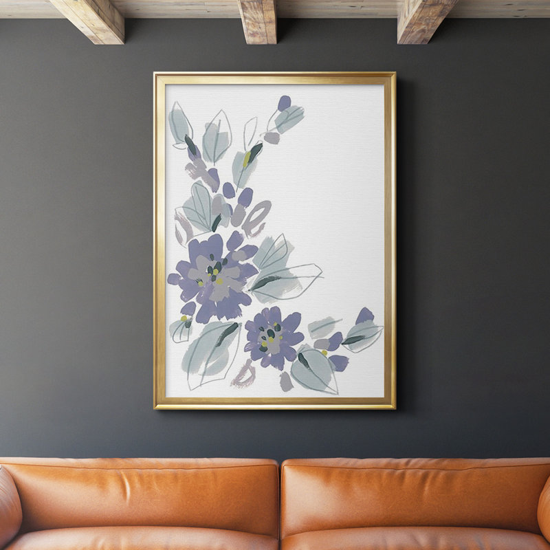 Periwinkle Patch III, reproduction d'art encadrée, Or, H 42,5 po x l 30,5 po x P 1 po