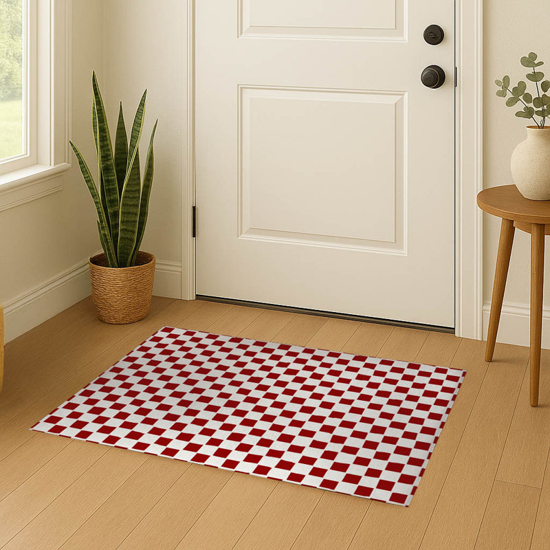 Paillasson damier, Rouge canneberge, 84" W x 60" L