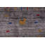 Tapis gris fait à la main 10 x 10 po Gabbeh