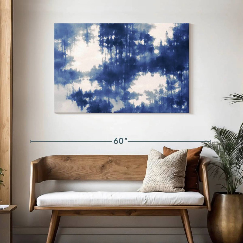 Avery Abstract Blue Forest Reflection, 30" H x 45" W