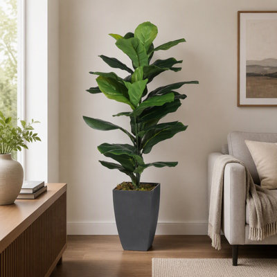 Plante artificielle en pot fabriquée à la main, d'une hauteur d'environ 35 pouces, parfaite pour divers environnements intérieurs