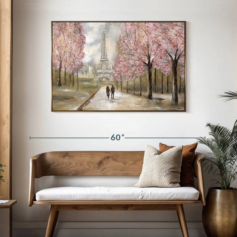Balade à Paris, 46 po x 31 po, Cadre flottant doré