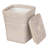La Jolla Square Waste Basket and Trash Bin with Lid and Plastic Insert-99884494
