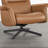 Genuine Leather Accent Chair With Adjustable Headrest & Ottoman-1109528279