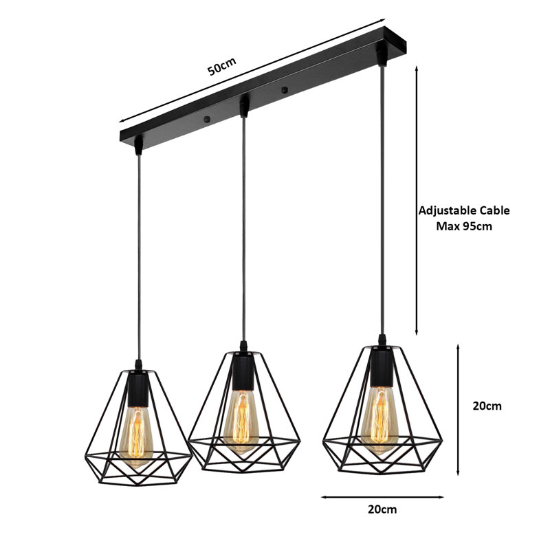 Sease 3 - Light Black Kitchen Island Pendant